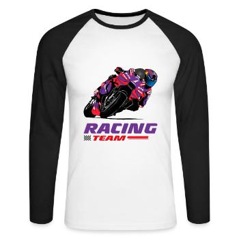 Motorcycle Racing - Superbike - Unisex Long Sleeve Baseball T-Shirt - white/black - Front - Nik (191cm)