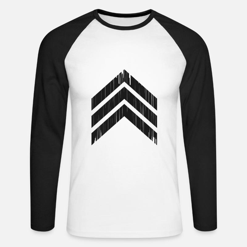 Rang sergeant - Unisex Baseballshirt langarm - Weiß/Schwarz