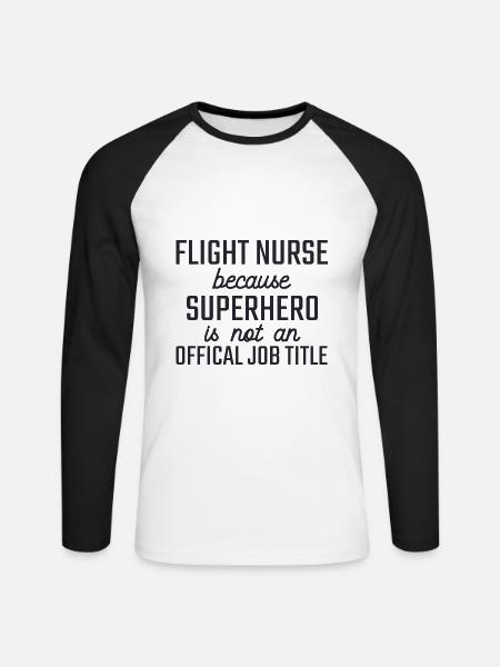 Flight Nurse Superhero Luftrettung - Unisex Baseballshirt langarm - Weiß/Schwarz