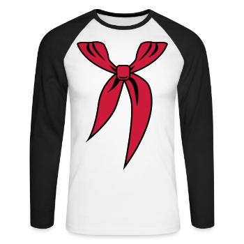 221 Pionier Halstuch Пионерский Галстук - Unisex Baseballshirt langarm - Weiß/Schwarz - Vorne - Nik (191cm)