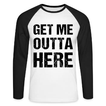Get Me Outta Here Vintage - T-shirt baseball manches longues Homme - blanc/noir - Devant - Nik (191cm)