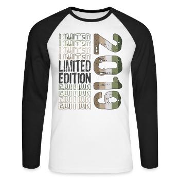 Limited Edition seit 2019 Geburtstag Vintage 2019 - Unisex Baseballshirt langarm - Weiß/Schwarz - Vorne - Nik (191cm)