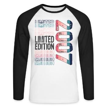 Limited Edition Since 2007 Birthday Vintage 2007 - Unisex Long Sleeve Baseball T-Shirt - white/black - Front - Nik (191cm)