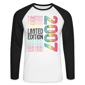 Limited Edition Since 2007 Birthday Vintage 2007 - Unisex Long Sleeve Baseball T-Shirt - white/black - Front - Nik (191cm)
