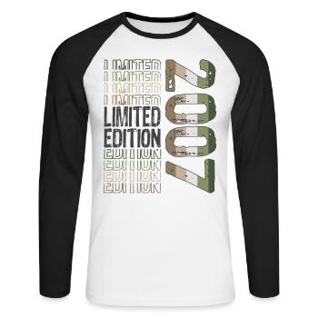 Limited Edition Since 2007 Birthday Vintage 2007 - Unisex Long Sleeve Baseball T-Shirt - white/black - Front - Nik (191cm)