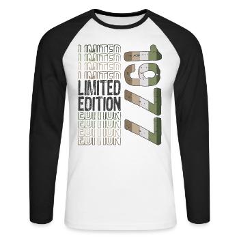 Limited Edition Since 1977 Birthday Vintage 1977 - Unisex Long Sleeve Baseball T-Shirt - white/black - Front - Nik (191cm)