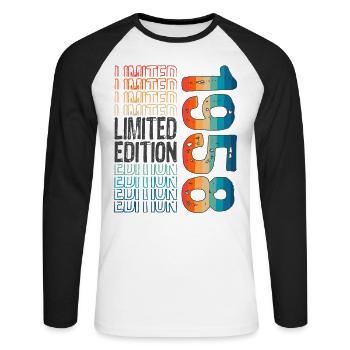 Limited Edition Since 1958 Birthday Vintage 1958 - Unisex Long Sleeve Baseball T-Shirt - white/black - Front - Nik (191cm)