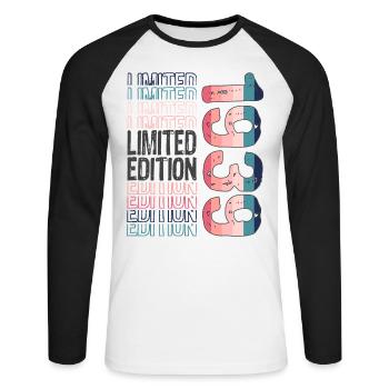 Edition limitée depuis 1939 Anniversaire Millésime 1939 - T-shirt baseball manches longues Homme - blanc/noir - Devant - Nik (191cm)