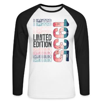 Edition limitée depuis 1935 Anniversaire Millésime 1935 - T-shirt baseball manches longues Homme - blanc/noir - Devant - Nik (191cm)