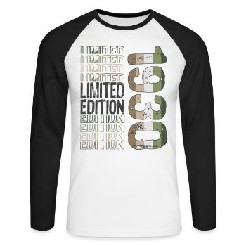 Limited Edition Since 1930 Birthday Vintage 1930's - Unisex Long Sleeve Baseball T-Shirt - white/black - Front - Nik (191cm)