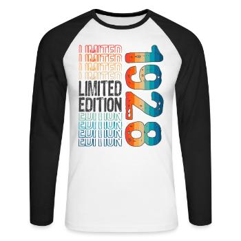 Limited Edition Since 1928 Birthday Vintage 1928 - Unisex Long Sleeve Baseball T-Shirt - white/black - Front - Nik (191cm)