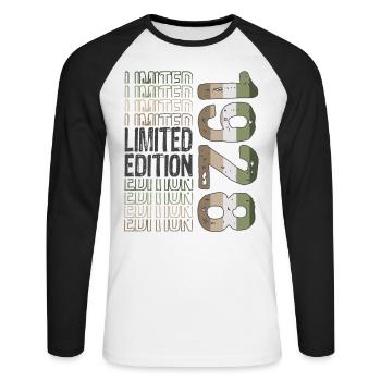 Limited Edition Since 1928 Birthday Vintage 1928 - Unisex Long Sleeve Baseball T-Shirt - white/black - Front - Nik (191cm)