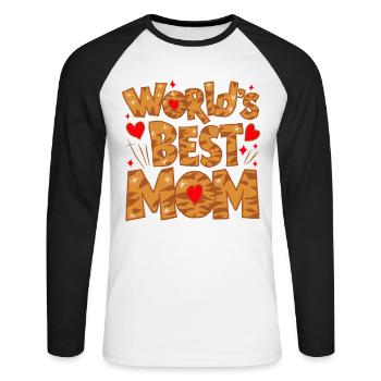 Best Mom Forever - Cadeau de fête des mères - T-shirt baseball manches longues Homme - blanc/noir - Devant - Nik (191cm)