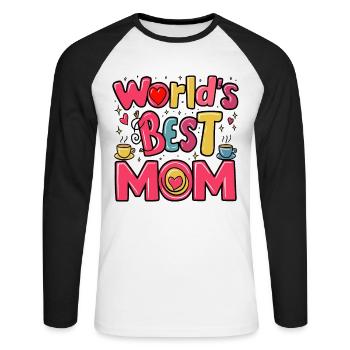 Best Mom Forever - Cadeau de fête des mères - T-shirt baseball manches longues Homme - blanc/noir - Devant - Nik (191cm)