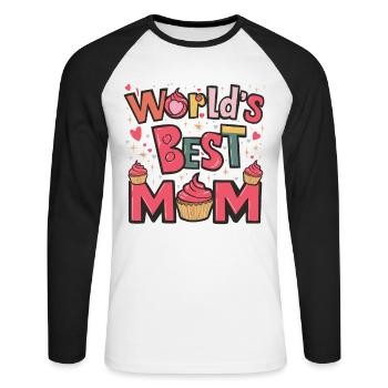 Best Mom Forever - Cadeau de fête des mères - T-shirt baseball manches longues Homme - blanc/noir - Devant - Nik (191cm)