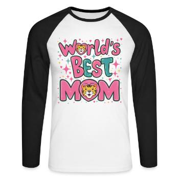 Best Mom Forever - Cadeau de fête des mères - T-shirt baseball manches longues Homme - blanc/noir - Devant - Nik (191cm)