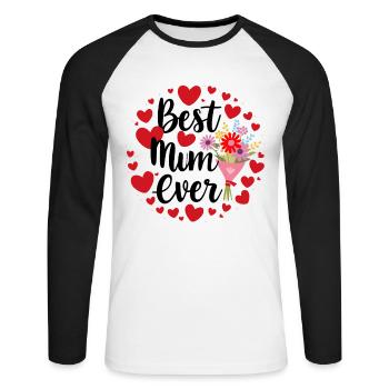 Best Mom Forever - Cadeau de fête des mères - T-shirt baseball manches longues Homme - blanc/noir - Devant - Nik (191cm)