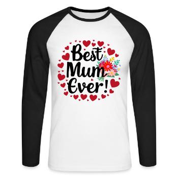 Best Mom Forever - Cadeau de fête des mères - T-shirt baseball manches longues Homme - blanc/noir - Devant - Nik (191cm)