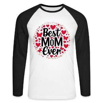 Best Mom Forever - Cadeau de fête des mères - T-shirt baseball manches longues Homme - blanc/noir - Devant - Nik (191cm)
