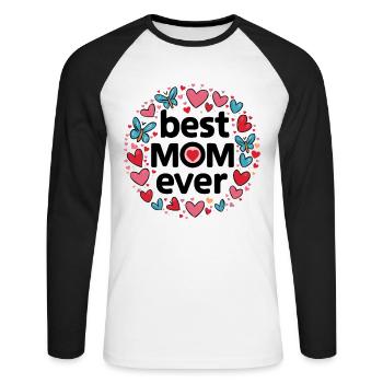 Best Mom Forever - Cadeau de fête des mères - T-shirt baseball manches longues Homme - blanc/noir - Devant - Nik (191cm)