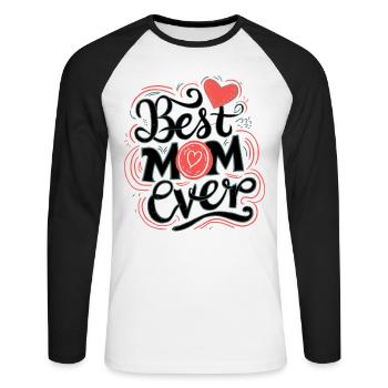 Best Mom Forever - Cadeau de fête des mères - T-shirt baseball manches longues Homme - blanc/noir - Devant - Nik (191cm)