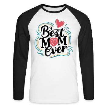 Best Mom Forever - Cadeau de fête des mères - T-shirt baseball manches longues Homme - blanc/noir - Devant - Nik (191cm)