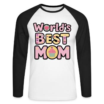 Best Mom Forever - Cadeau de fête des mères - T-shirt baseball manches longues Homme - blanc/noir - Devant - Nik (191cm)