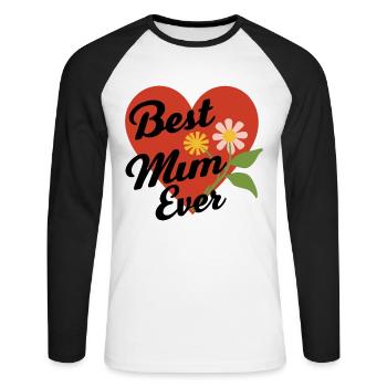 Best Mom Forever - Cadeau de fête des mères - T-shirt baseball manches longues Homme - blanc/noir - Devant - Nik (191cm)