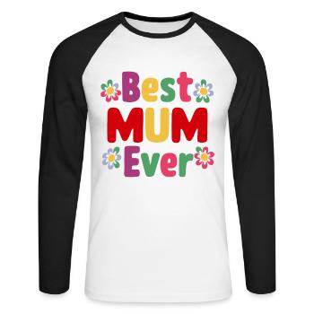 Best Mom Forever - Cadeau de fête des mères - T-shirt baseball manches longues Homme - blanc/noir - Devant - Nik (191cm)