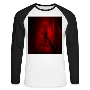 Fantôme rouge - T-shirt baseball manches longues Homme - blanc/noir - Devant - Nik (191cm)