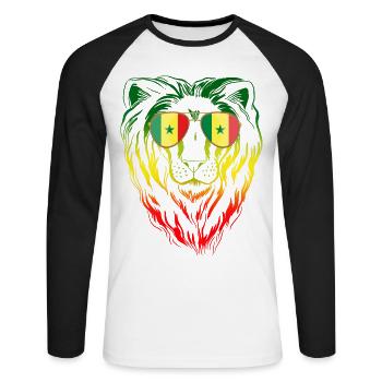 Sénégal - T-shirt baseball manches longues Homme - blanc/noir - Devant - Nik (191cm)