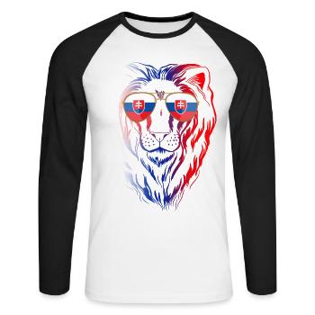 Slowakei - Unisex Baseballshirt langarm - Weiß/Schwarz - Vorne - Nik (191cm)