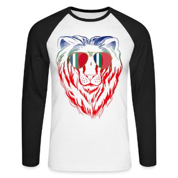 Republic of Maluku Selatan - Unisex Long Sleeve Baseball T-Shirt - white/black - Front - Nik (191cm)