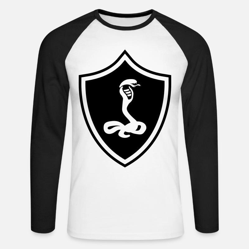Serpente Stemma cobra - Maglia da baseball a manica lunga da uomo - bianco/nero