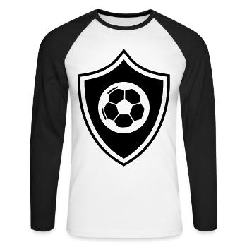 Football crest - Unisex Long Sleeve Baseball T-Shirt - white/black - Front - Nik (191cm)