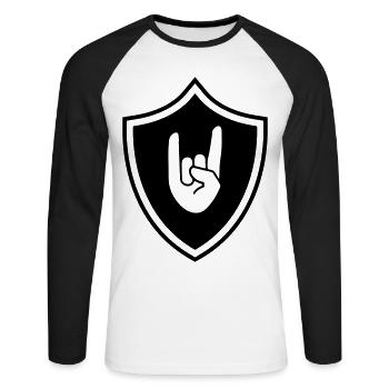 Armoiries du parti - T-shirt baseball manches longues Homme - blanc/noir - Devant - Nik (191cm)