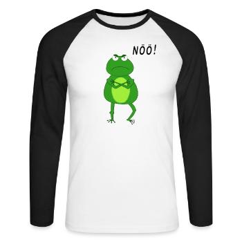 Funny Amphibe - Unisex Long Sleeve Baseball T-Shirt - white/black - Front - Nik (191cm)