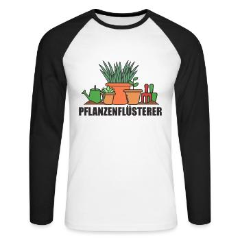 Jardinier chuchoteur Jardinier Jardin jardin - T-shirt baseball manches longues Homme - blanc/noir - Devant - Nik (191cm)