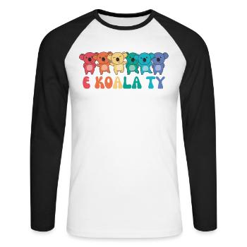 Rainbow Hearts Pride LGBTQ Mignons Animaux Koala - T-shirt baseball manches longues Homme - blanc/noir - Devant - Nik (191cm)