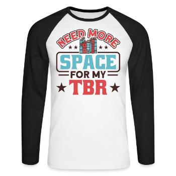 Conception d’amateurs de livres avec des livres pour la littérature - T-shirt baseball manches longues Homme - blanc/noir - Devant - Nik (191cm)