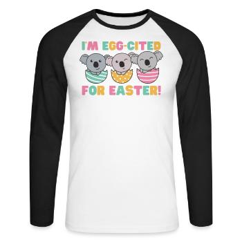 sweet koalas for Easter with Easter eggs koala - Unisex Long Sleeve Baseball T-Shirt - white/black - Front - Nik (191cm)