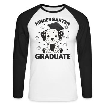 Kids Kindergarten diplômé Dalmatian Graduation - T-shirt baseball manches longues Homme - blanc/noir - Devant - Nik (191cm)