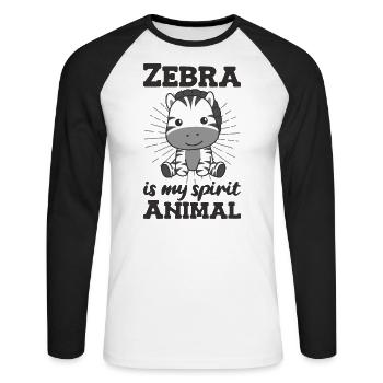 Zebra is my spirit animal - cute zebra - Unisex Long Sleeve Baseball T-Shirt - white/black - Front - Nik (191cm)