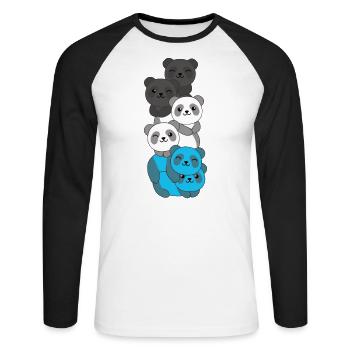 Mascic Flag Pride LGBTQ süße Panda - Unisex Baseballshirt langarm - Weiß/Schwarz - Vorne - Nik (191cm)