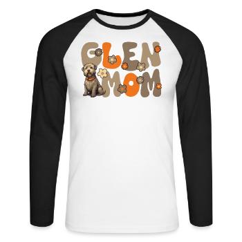 Irish Glen d’Imaal Terrier Groovy Glen Maman - T-shirt baseball manches longues Homme - blanc/noir - Devant - Nik (191cm)