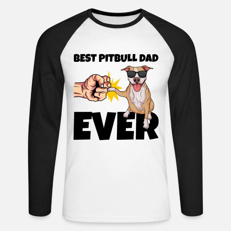 Pitbull - Maglia da baseball a manica lunga da uomo - bianco/nero