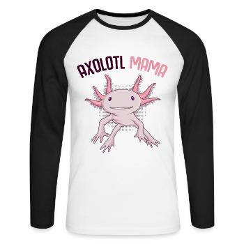 Axolotl - T-shirt baseball manches longues Homme - blanc/noir - Devant - Nik (191cm)
