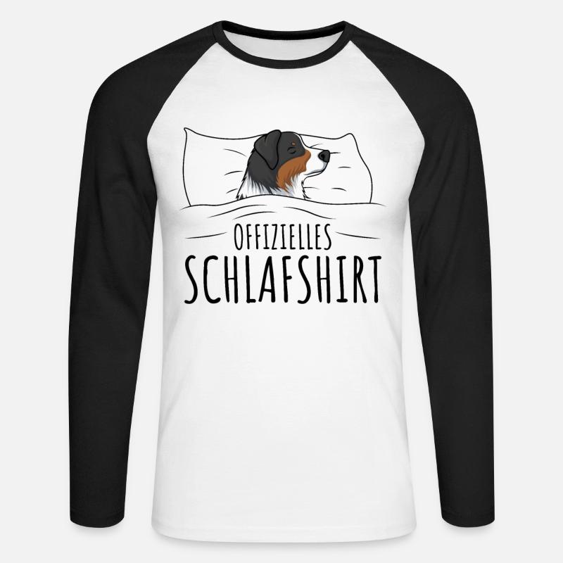 Australian Shepherd - Unisex Baseballshirt langarm - Weiß/Schwarz