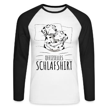 Dalmatiner - Unisex Baseballshirt langarm - Weiß/Schwarz - Vorne - Nik (191cm)