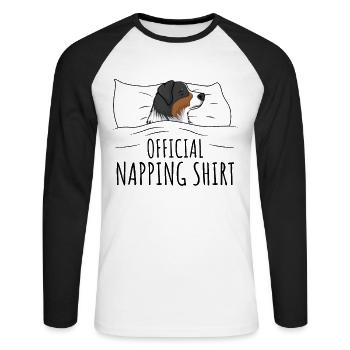 Australian Shepherd - Unisex Long Sleeve Baseball T-Shirt - white/black - Front - Nik (191cm)